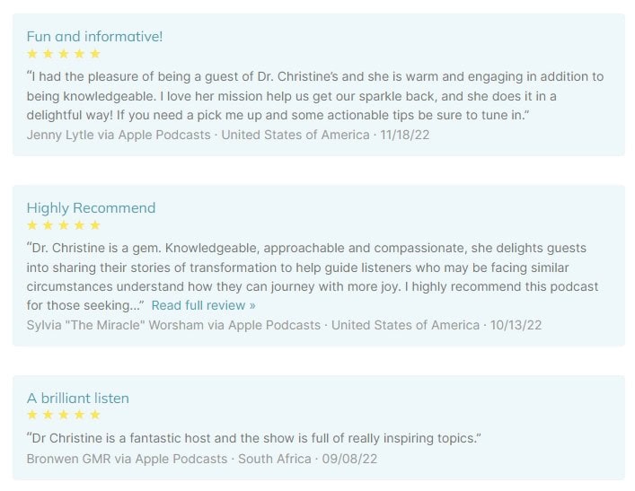 podcast reviews from chartable