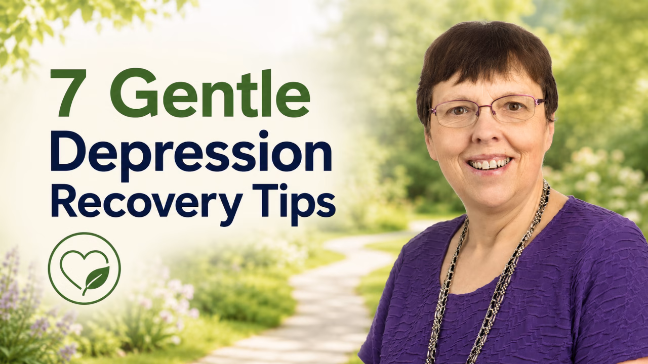 self-care tips for mental health woman sitting calmly by window practicing self-care during depression recovery, natural ways to support depression and mental health, peaceful woman journaling for emotional wellness and stress relief, healthy self-care habits for depression recovery and brain health, calming morning routine for mental wellness and emotional balance, woman relaxing with tea and blanket during depression recovery journey, mindfulness and self-care practices for anxiety and depression support, emotional healing and stress management lifestyle concept, sleep and mental health wellness routine for depression recovery, holistic mental health and self-care lifestyle image, supportive and calming depression recovery concept for women, natural mental health support and emotional wellness practices, woman walking in nature for stress reduction and mood support, healthy lifestyle habits for nervous system regulation and mental wellbeing, compassionate mental health self-care and healing concept self-care tips for depression