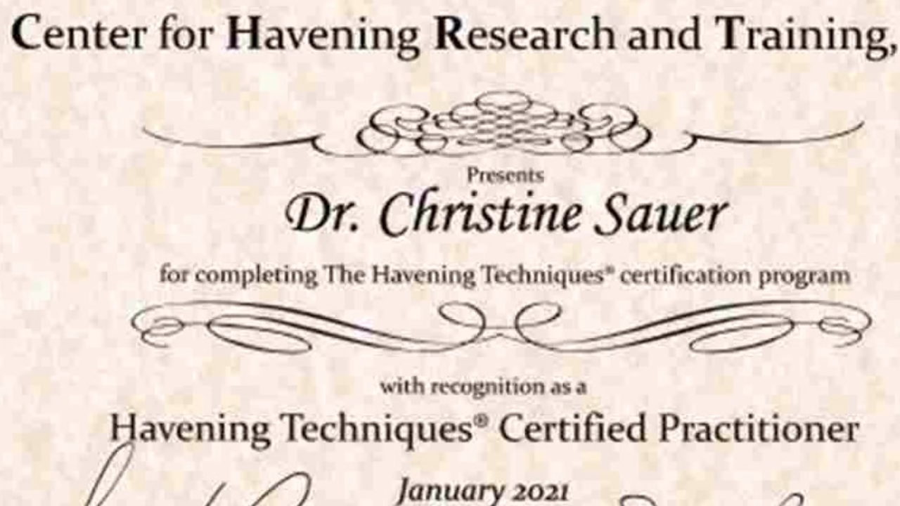 medical credential certified havening techniques practitioner christine sauer