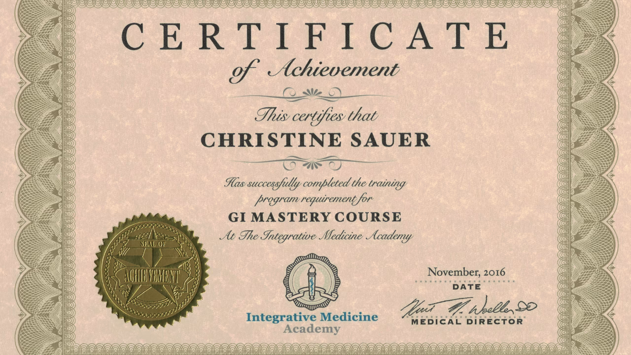 medical credential gastrointestinal disease mastery christine sauer