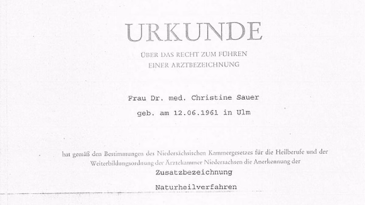 dr christine sauer naturopath license germany medical credentials naturopathy