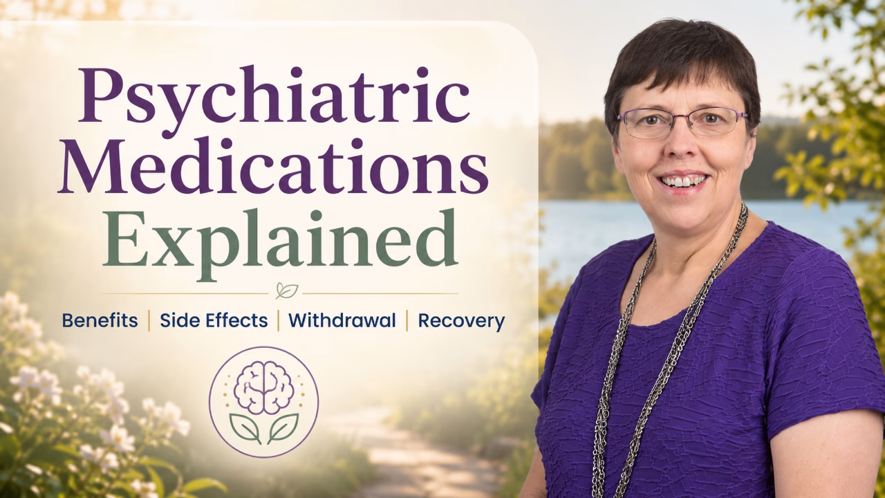 Psychiatric medications educational guide about benefits, side effects, withdrawal, and recovery