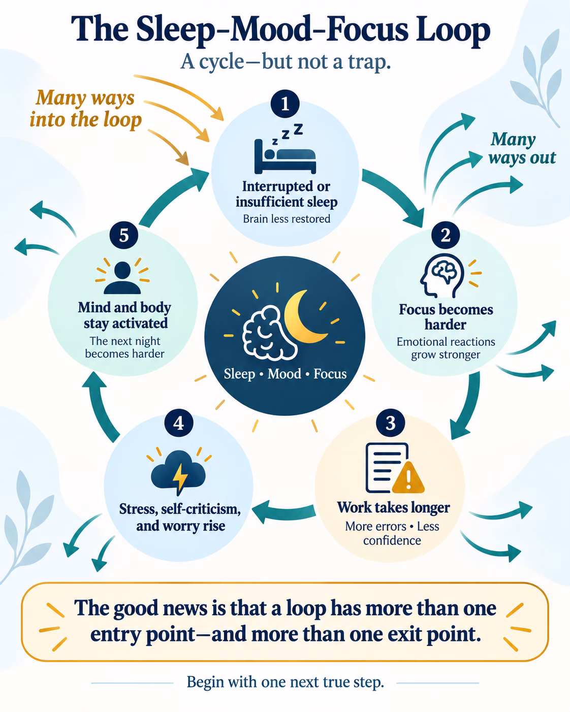 sleep mood focus loop infographic sleep-mood-focus loop infographic