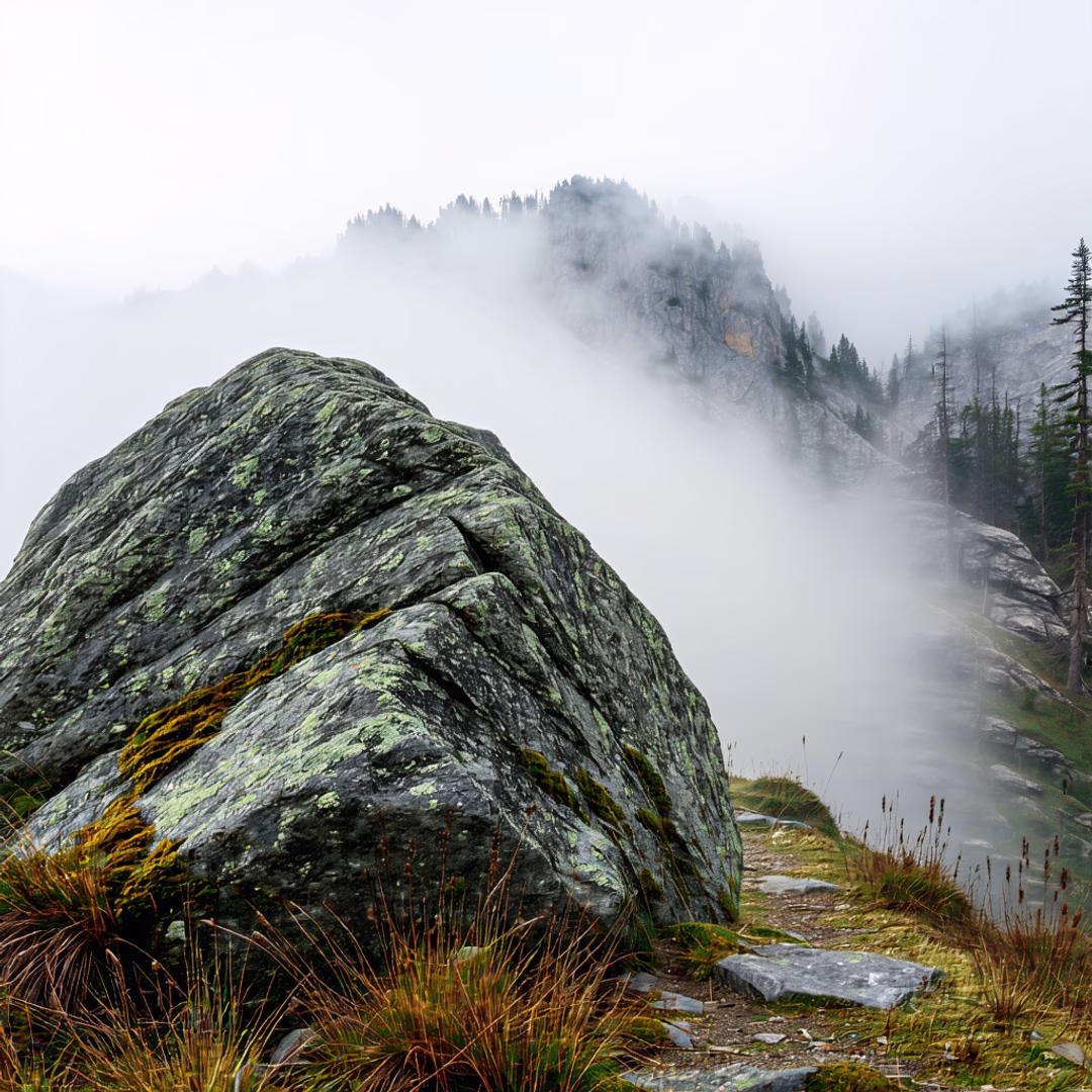 stone and fog in the mountain stone and fog on the mountain of life symbolizing emotional weather and brain fog